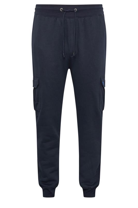 D555 Big & Tall Navy Cargo Pocket Joggers | BadRhino 4