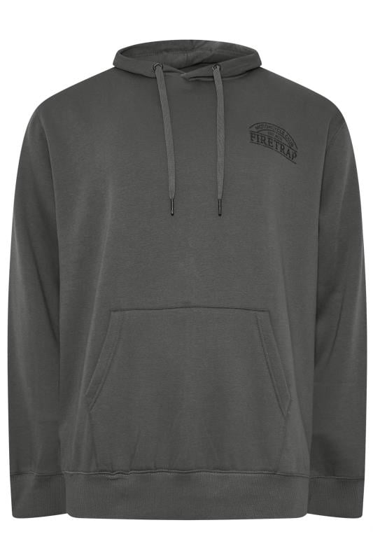 FIRETRAP Big Tall Stormy Grey Hoodie BadRhino