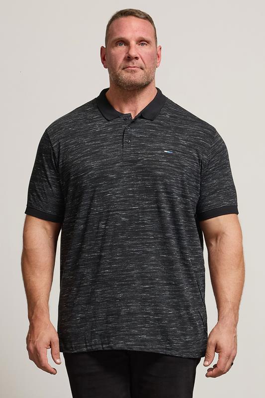 BadRhino Big & Tall Black Marl Polo Shirt | BadRhino 2