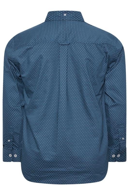 BadRhino Big & Tall Blue Geometric Print Party Shirt | BadRhino 4