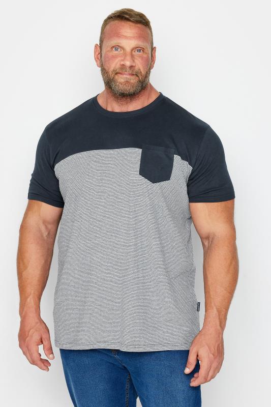 BadRhino Big & Tall Blue Pocket Stripe T-Shirt 2