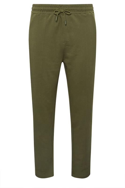 Men's  STUDIO A Big & Tall Khaki Green Pintuck Joggers