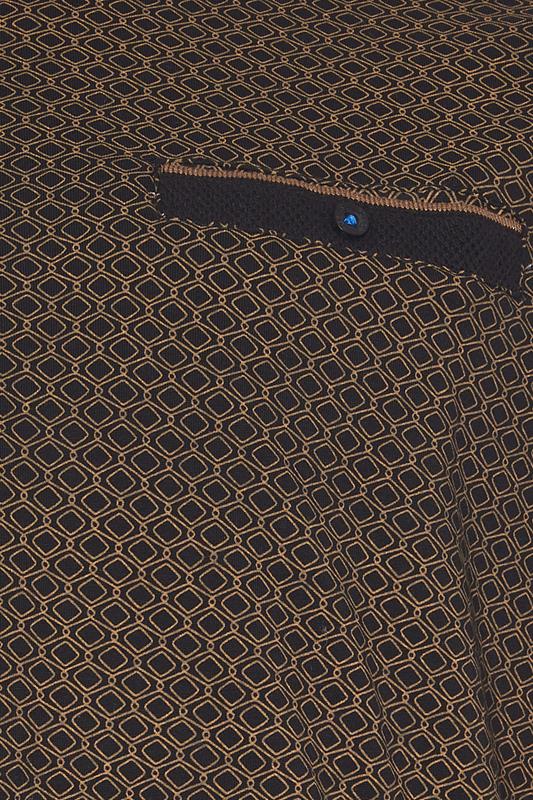 D555 Big & Tall Black Jacquard Polo Shirt | BadRhino 3