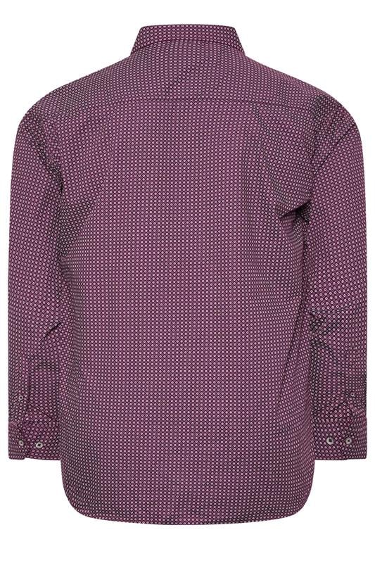 KAM Big & Tall Navy Blue Long Sleeve Gingham Shirt | BadRhino 2