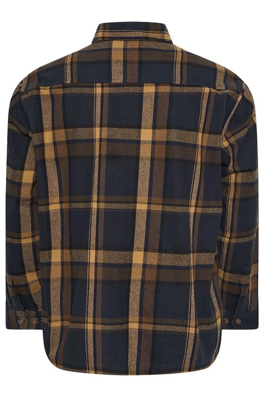 D555 Big & Tall Navy Blue Check Overshirt | BadRhino 2