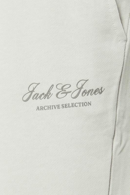 JACK & JONES Big & Tall Moonbeam White Logo Jogger Sweat Shorts | BadRhino 5