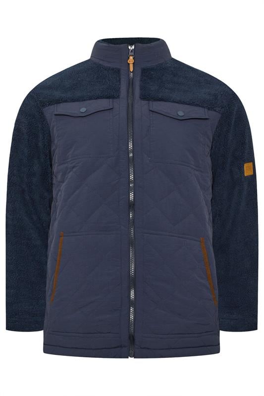 D555 Big & Tall Navy Blue Quilted Sherpa Fleece | BadRhino 1