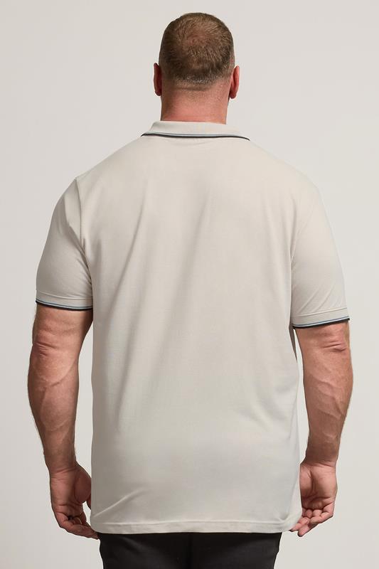 BadRhino Big & Tall Natural Brown Tipped Polo Shirt | BadRhino 4