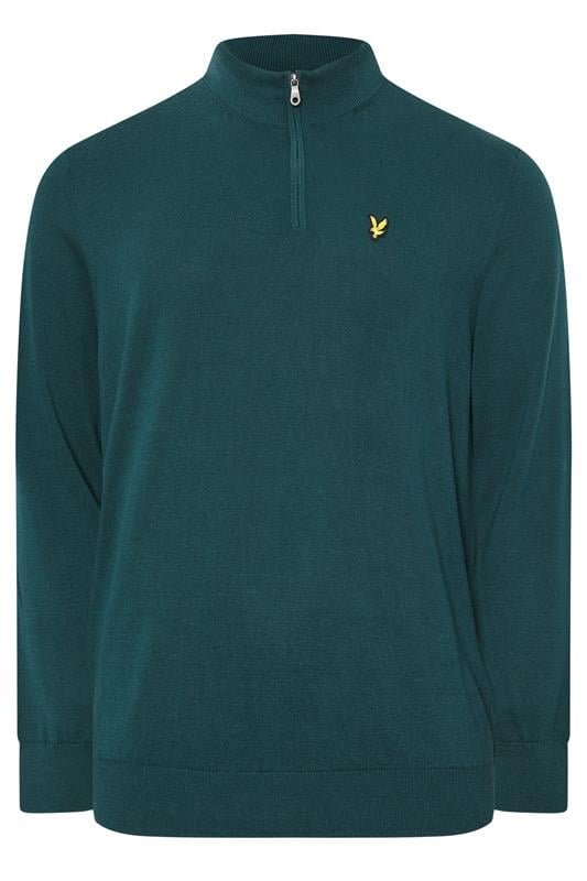LYLE & SCOTT Big & Tall Teal Blue Quarter Zip Jumper