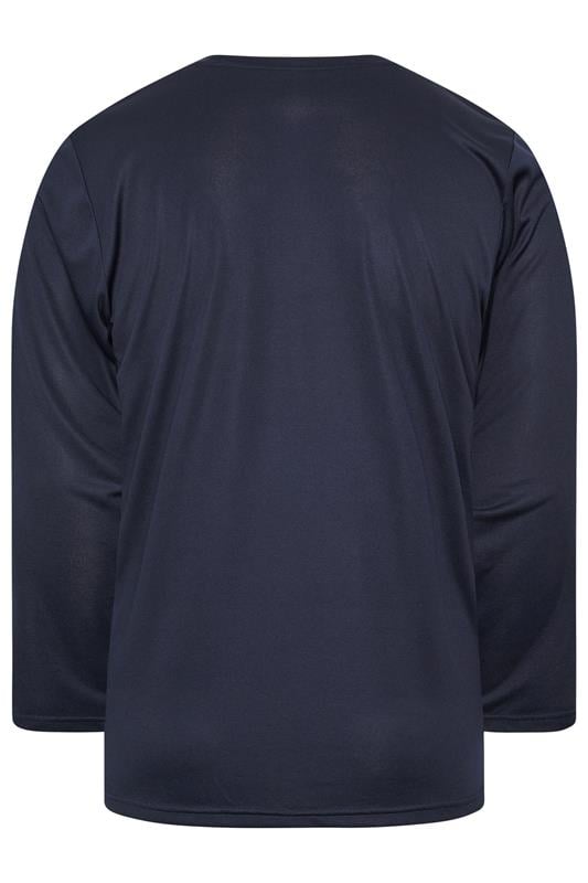 IronRhino Big & Tall Navy Blue Branded Performance Long Sleeve T-Shirt | BadRhino 2