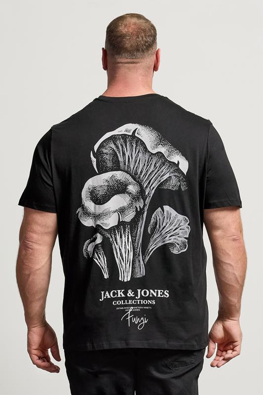 JACK & JONES Big & Tall Black Graphic T-Shirt | BadRhino 3