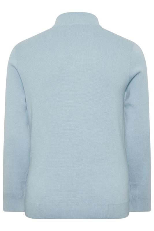 BadRhino Big & Tall Light Blue Quarter Zip Jumper | BadRhino 4