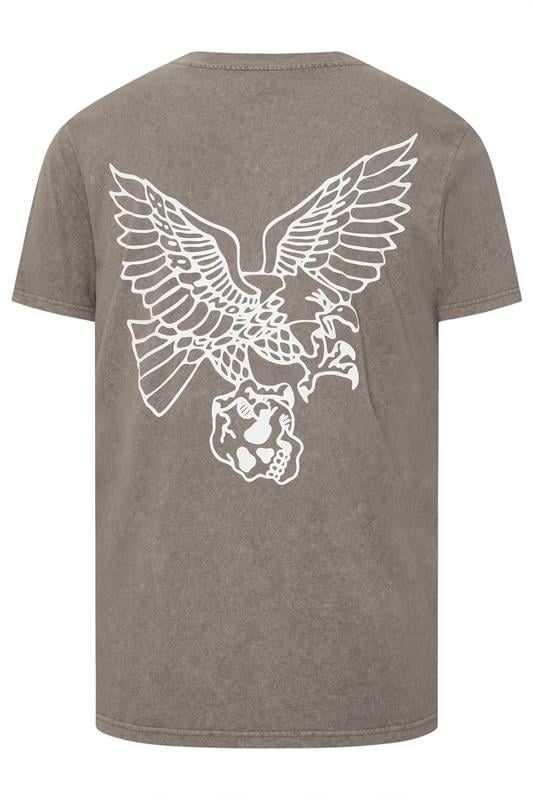 BadRhino Big & Tall Brown Acid Wash Falcon Graphic T-Shirt | BadRhino 2
