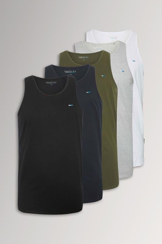  BadRhino Big & Tall Black & White 5 Pack Vest Tops