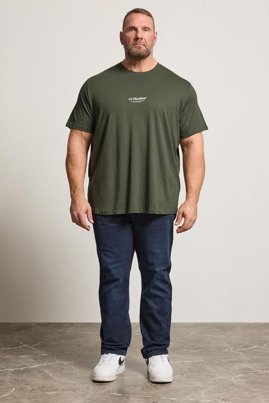 JACK & JONES Big & Tall Green JJ Studio T-Shirt | BadRhino 2