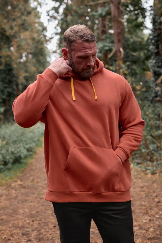 Men's  BadRhino Big & Tall Rust Orange Contrast Hoodie