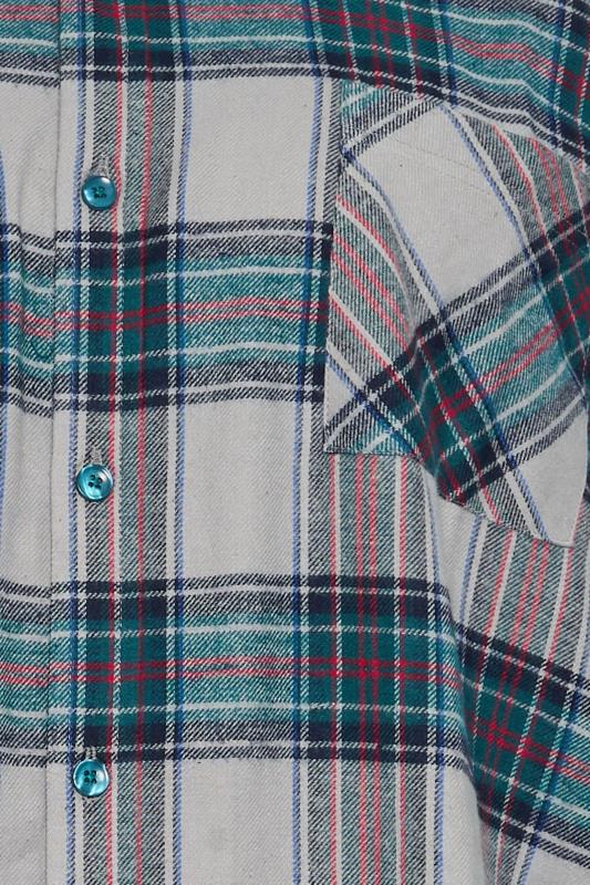 BadRhino Big & Tall Grey Check Print Long Sleeve Flannel Shirt | BadRhino 2