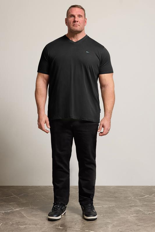 BadRhino Big & Tall Black 5 Pack Extra Long V-Neck T-Shirts | BadRhino 3