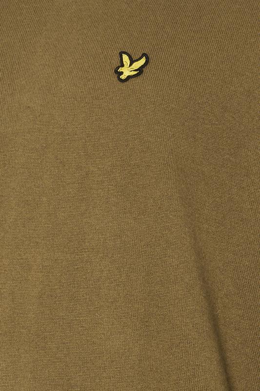 LYLE & SCOTT Big & Tall Brown Cotton Merino Crew Neck Jumper | BadRhino 3