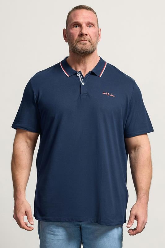  JACK & JONES Big & Tall Navy Blue Polo Shirt