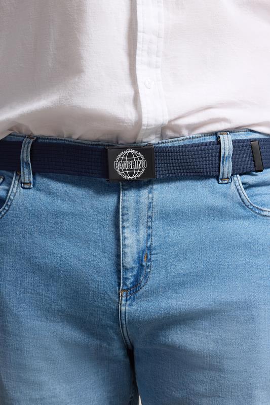  BadRhino Big & Tall Navy Blue Ribbed Webbing Belt