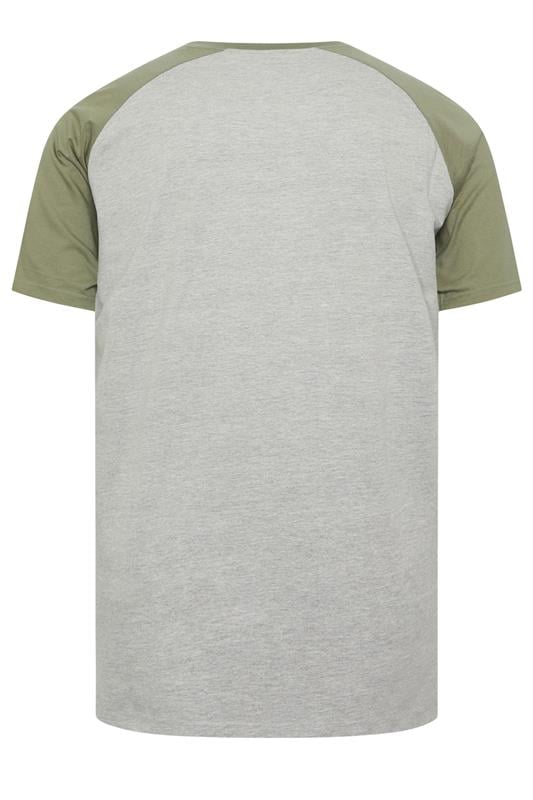 BadRhino Big & Tall Green & Grey Raglan T-Shirt | BadRhino 2