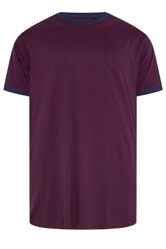  KAM Big & Tall Fig Purple Ringer T-Shirt