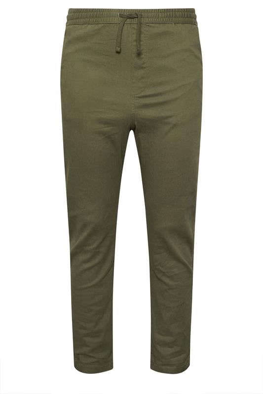 BadRhino Big & Tall Olive Green Elasticated Waist Chinos | BadRhino 1