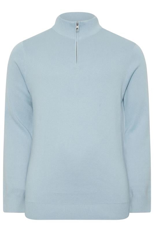 BadRhino Big & Tall Light Blue Quarter Zip Jumper | BadRhino 3