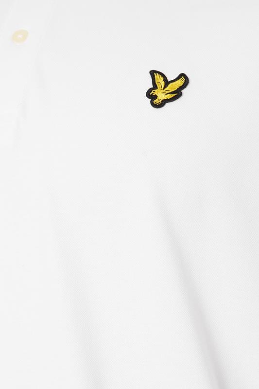 LYLE & SCOTT Big & Tall White Tartan Collar Polo Shirt | BadRhino 5