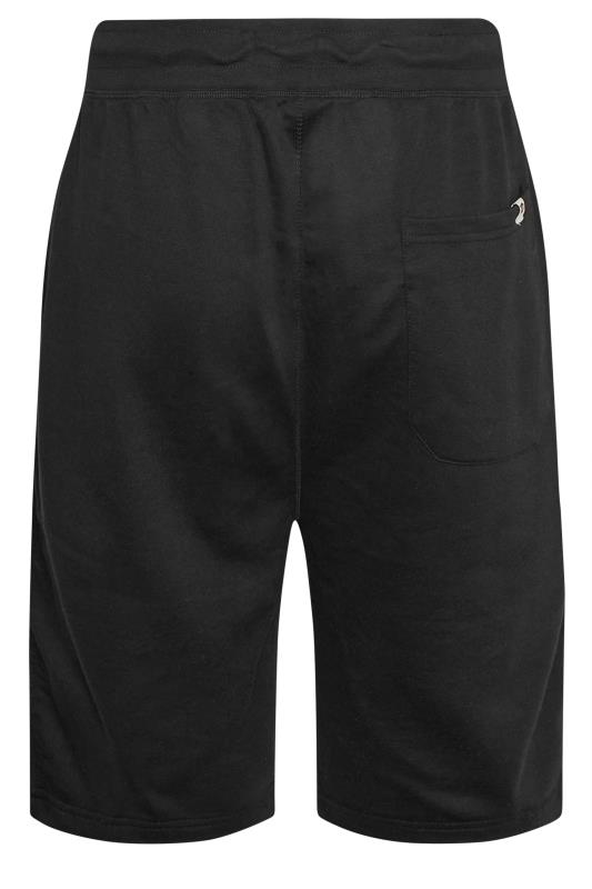 D555 Big & Tall Black Embroidered Logo Elasticated Shorts | BadRhino 4