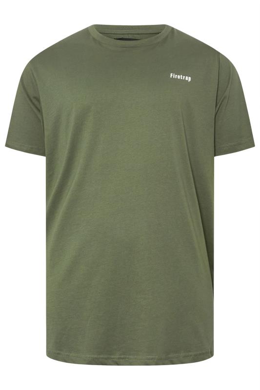 FIRETRAP Big & Tall 3 PACK Khaki Green & Blue T-Shirts | BadRhino 7