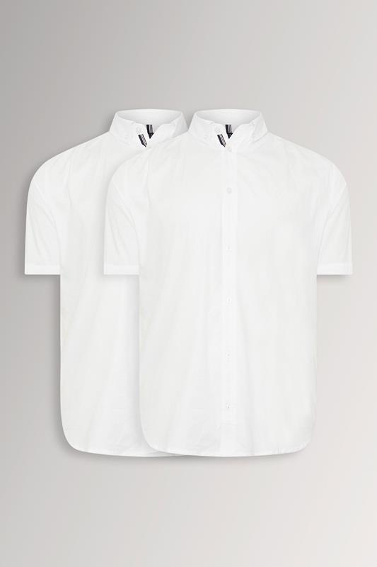  BadRhino Big & Tall 2 PACK White Short Sleeve Poplin Shirts