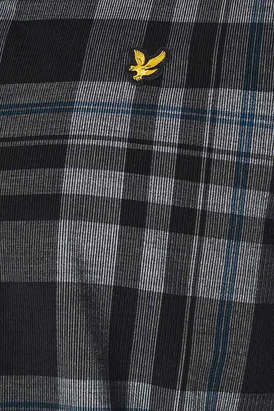 LYLE & SCOTT Big & Tall Black & White Check Shirt | BadRhino 3