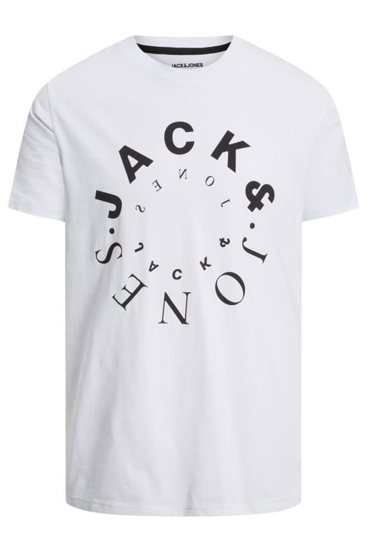 JACK & JONES Big & Tall 5 PACK White & Green Logo Printed T-Shirts | BadRhino 5