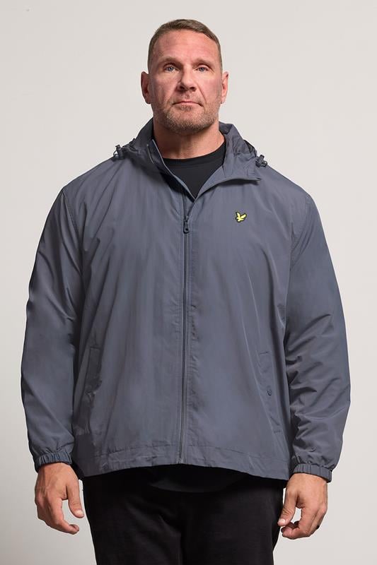 Men's  LYLE & SCOTT Big & Tall Grey Hooded Jacket