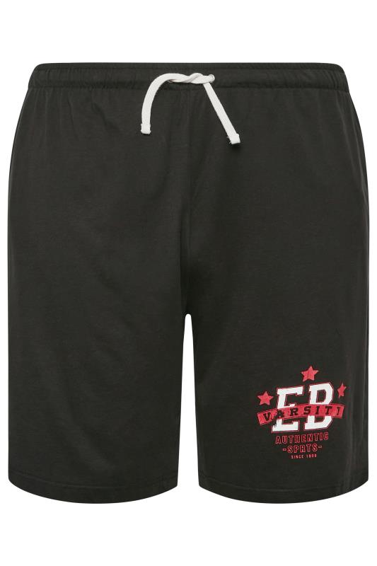 ED BAXTER Big & Tall Black Varsity Logo Jogger Shorts | BadRhino 4