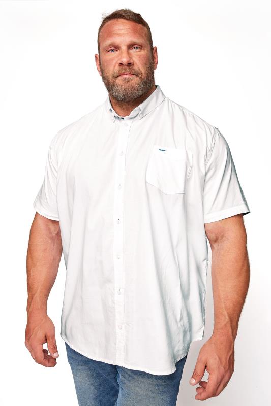 Men's  BadRhino Big & Tall White Poplin Short Sleeve Shirt