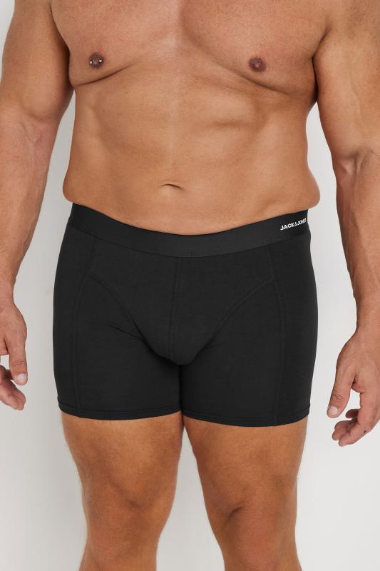 JACK & JONES Big & Tall 3 Pack Black 'Bamboo' Trunks | BadRhino 3