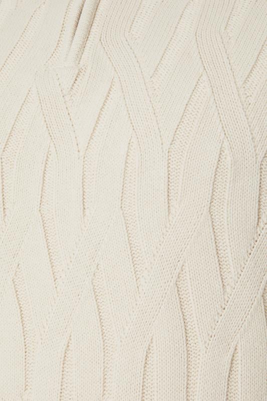 BadRhino Big & Tall Marshmallow Cream Cable Knit Quarter Zip Jumper | BadRhino 7