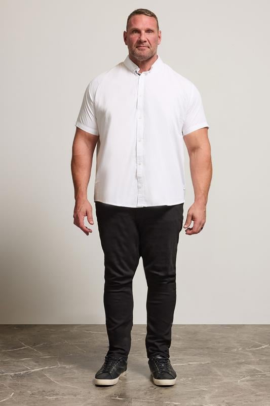 BadRhino Big & Tall White Poplin Short Sleeve Shirt | BadRhino 2