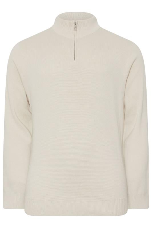 BadRhino Big & Tall Cream Quarter Zip Jumper | BadRhino 3