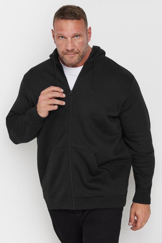 BadRhino Big & Tall Black Premium Zip Through Hoodie | BadRhino 2