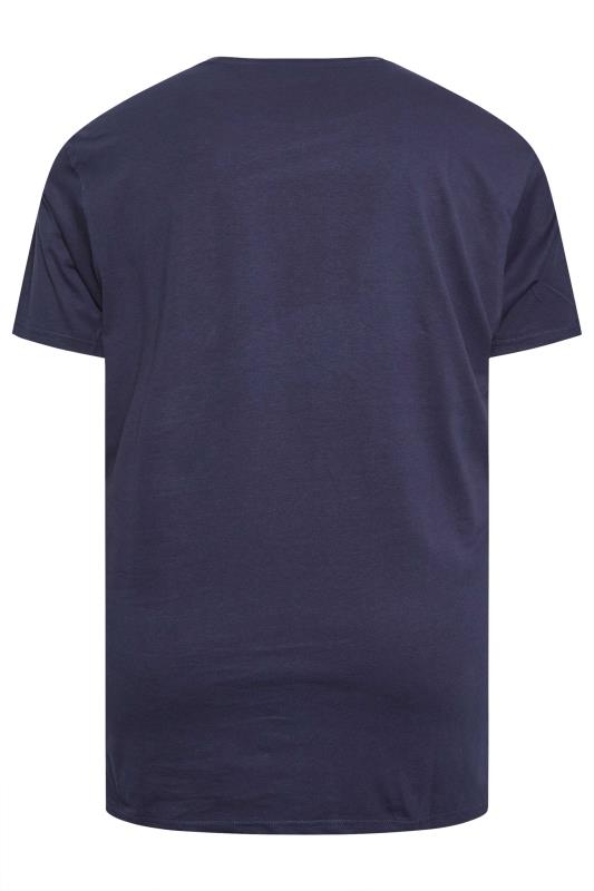 KAM Big & Tall Blue & Black 2 Pack Slogan Printed T-Shirts 10