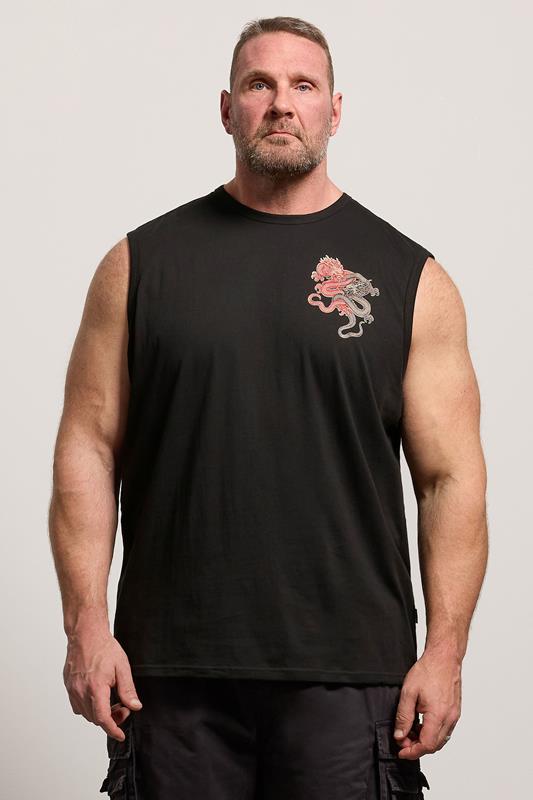 BadRhino Big & Tall Black Dragon Graphic Vest