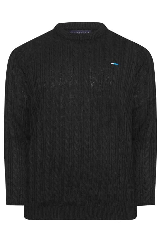 BadRhino Black Essential Cable Knitted Jumper | BadRhino 3