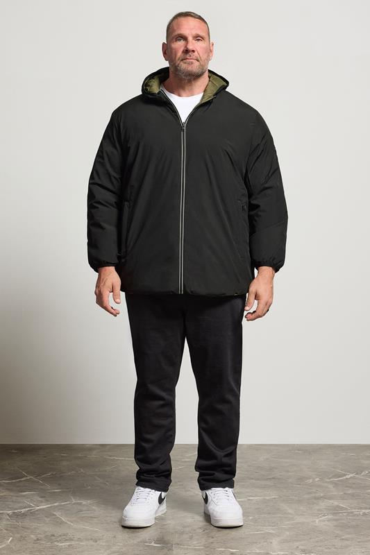 JACK & JONES Big & Tall Black Reversible Puffer Jacket | BadRhino 2
