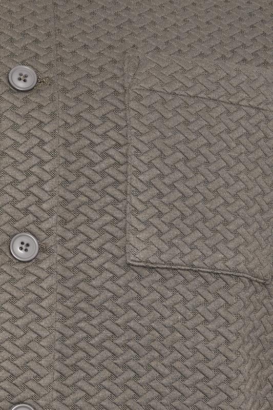 BadRhino Big & Tall Beige Brown Jersey Textured Overshirt | BadRhino 7