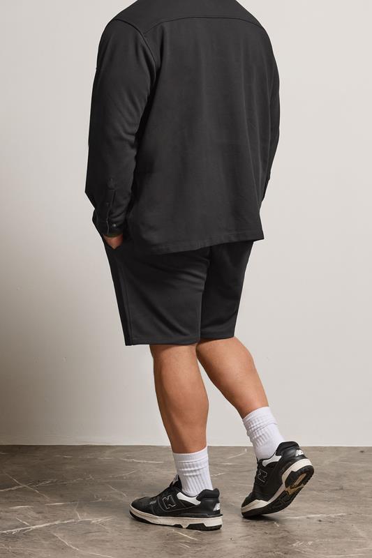 BadRhino Big & Tall Black Textured Jersey Shorts | BadRhino   3