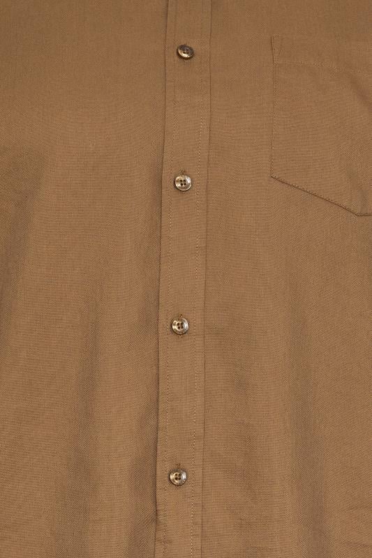 BadRhino Big & Tall Tan Brown Long Sleeve Oxford Shirt | BadRhino 3